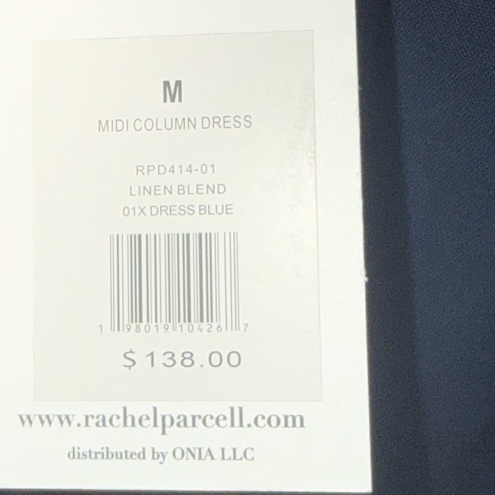 Rachel Parcell Nocturne Navy Linen Maxi Dress NWT Size M vaca dress resort wear - Picture 7 of 10